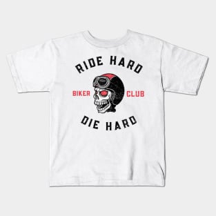 Ride Hard Die Hard Biker Club (Faded Vintage Look) Kids T-Shirt